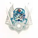 A unique tattoo design combining elements of Star Wars, old school style, and a reference to Stay Gold Pony Boy tattoo design idea