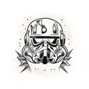 A unique tattoo design combining elements of Star Wars, old school style, and a reference to Stay Gold Pony Boy tattoo design idea
