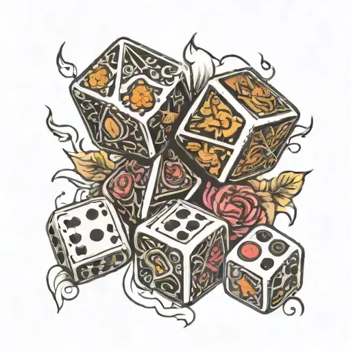 cry now laugh later, 1 dice and 6 dice set, tattoo design idea