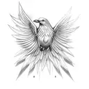 Dove and raven symmetrical tattoo design idea
