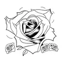 Rose with cursive writing, Eli, Allison tattoo design idea