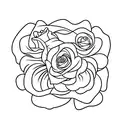 Rose with cursive writing, Eli, Allison tattoo design idea