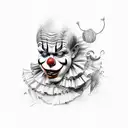  TWO FACED CLOWN tattoo design idea