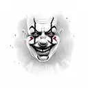  TWO FACED CLOWN tattoo design idea