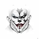  TWO FACED CLOWN tattoo design idea