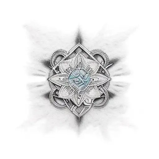surf patch work tattoo design idea