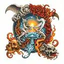 heaven vs hell tattoo design idea