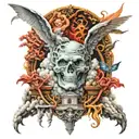 heaven vs hell tattoo design idea