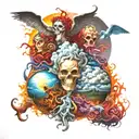 heaven vs hell tattoo design idea