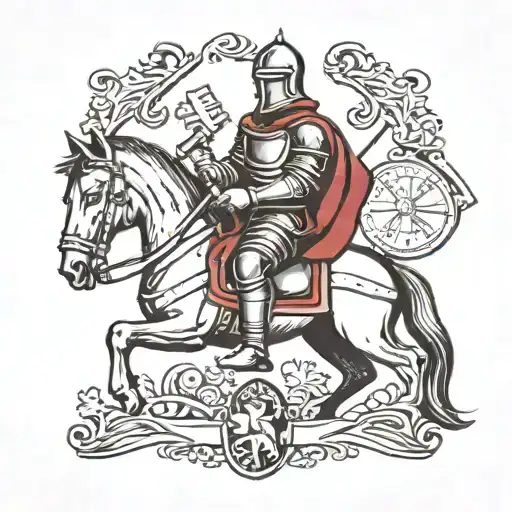 knight in armor tattoo design idea