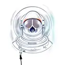 astronaut helmet with some doom demons tattoo design idea