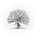 oak tree tattoo design idea