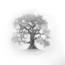 oak tree tattoo design idea