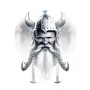 viking with sword an helmet  tattoo design idea