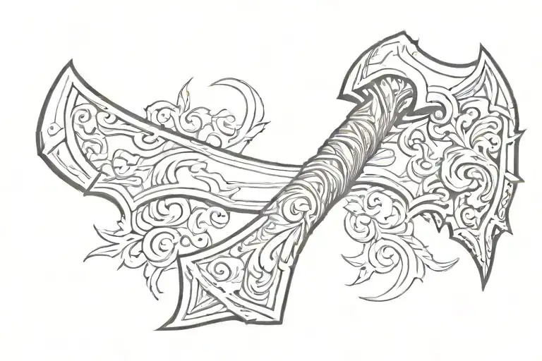 bearded axe for calf sized tatto design tattoo design idea