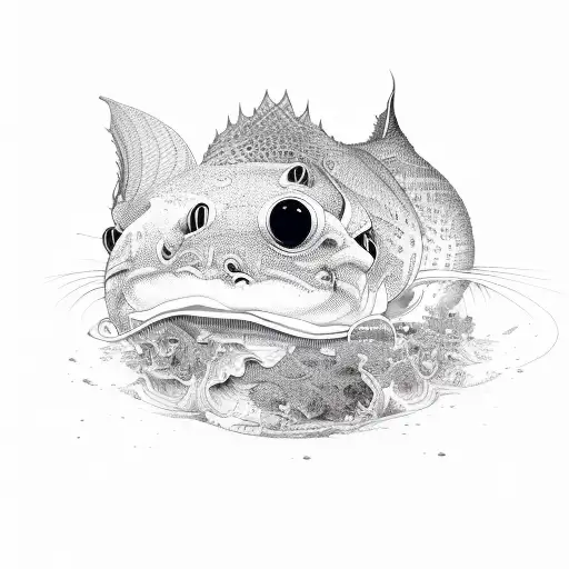 Catfish tattoo design idea