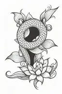koi fish and lotus flower blooming tattoo design idea