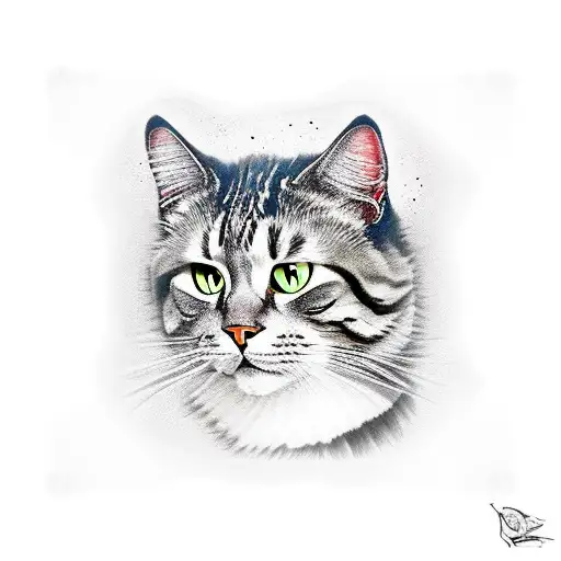 Elvis cat tattoo design idea