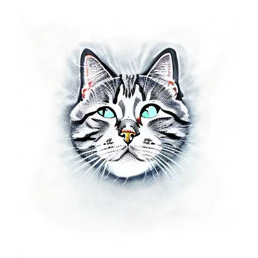 Elvis cat tattoo design idea