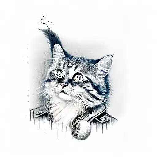 Elvis Singer style cat tattoo design idea