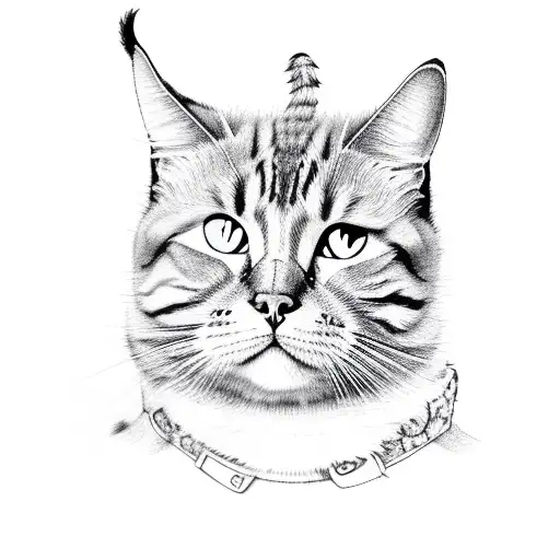 Elvis cat tattoo design idea