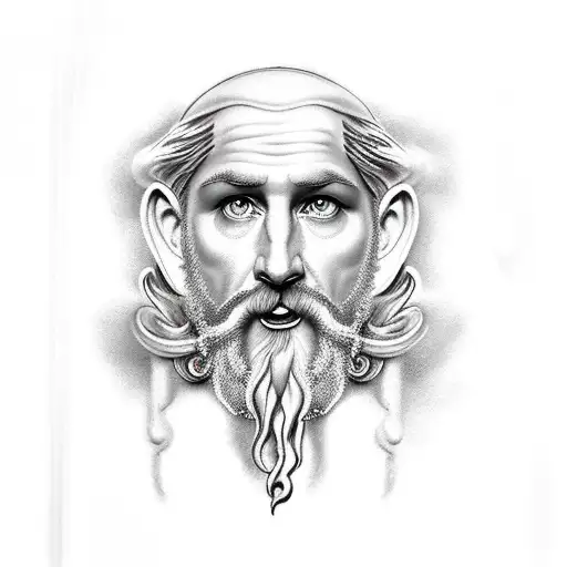 god zeus smoking tattoo design idea