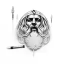 zeus with a cigarette tattoo design idea