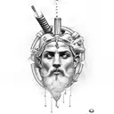 zeus with a cigarette tattoo design idea