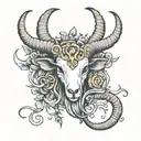fairy ram horns fire wings tattoo design idea