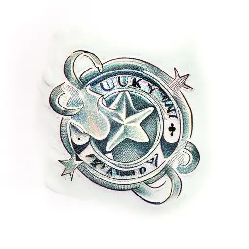 lucky penny tattoo design idea