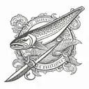 fishing, hunting knife, memorial tattoo tattoo design idea