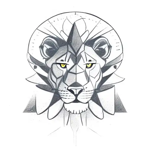 A sketch of a basketball player with a lion's head and a panther's body tattoo design idea