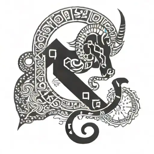Capricorn symbol with 1993 in Swahili tattoo design idea