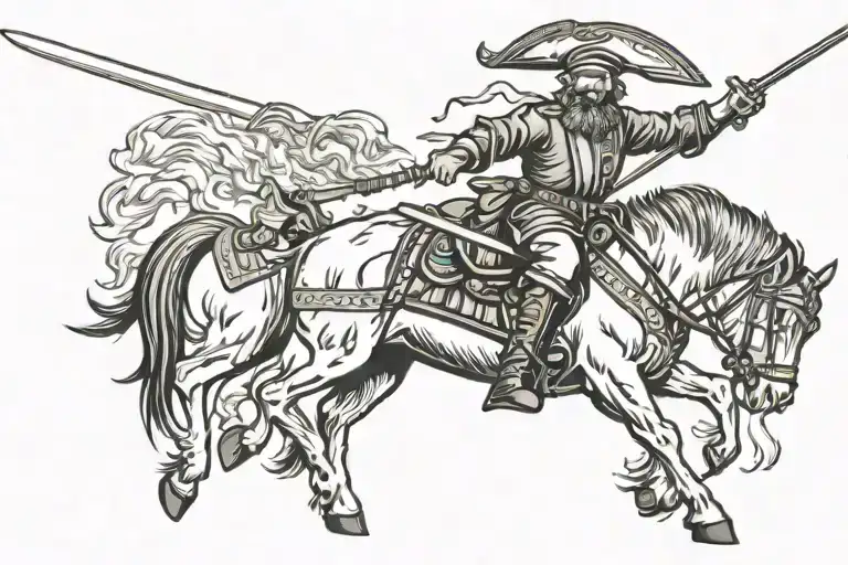 Cossack with a saber tattoo design idea