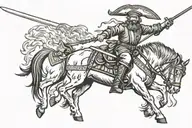 Cossack with a saber tattoo design idea