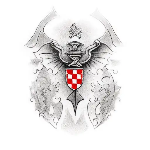  "Please create a drawn ancient Illyrian sword for me. The phrase 'Besa Bës' should be engraved on the blade, with a sub tattoo design idea