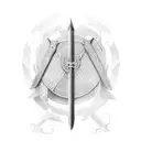 "Please create a drawn ancient Illyrian sword for me. The phrase 'Besa Bës' should be engraved on the blade, with a sub tattoo design idea