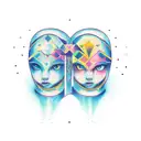 Gemini + Virgo siblings tattoo design idea