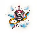 broken brain with maroon ribbon  tattoo design idea