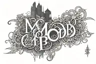 the word mob faded on left side profile tattoo design idea