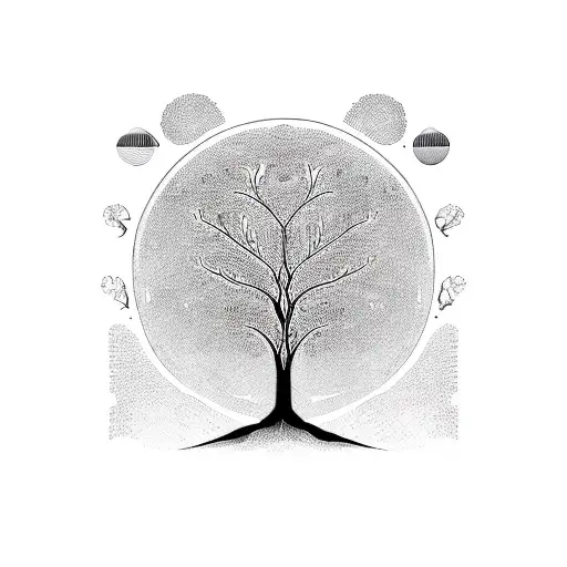 tree of life with circle around it  tattoo design idea