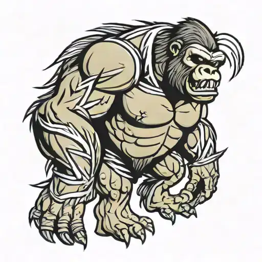an angry gorilla tattoo design idea