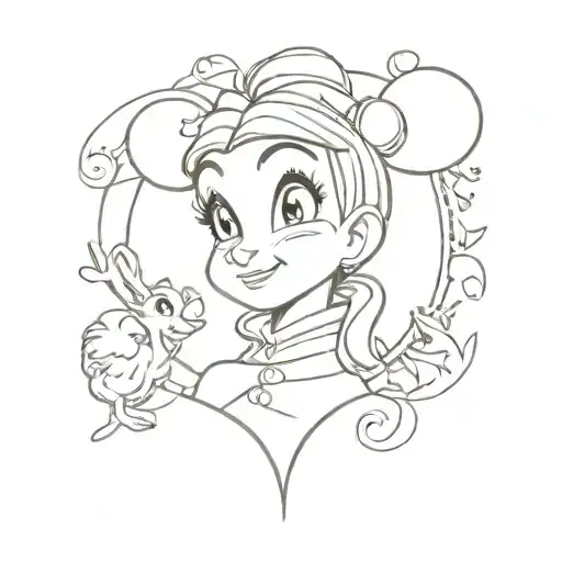 Disney characters tattoo design idea