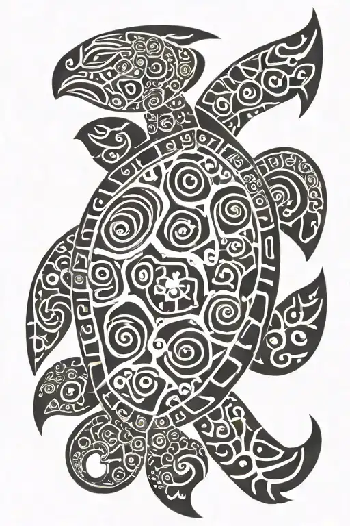 taino symbols, sea turtle tattoo design idea