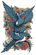 swallow bird tattoo design idea