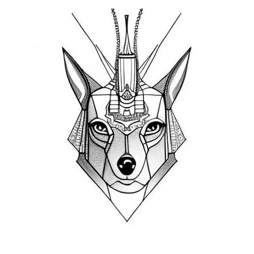 Anubis cara de perro tattoo design idea