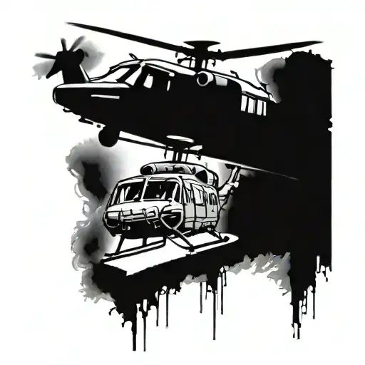 blackhawk helicopter tattoo design idea