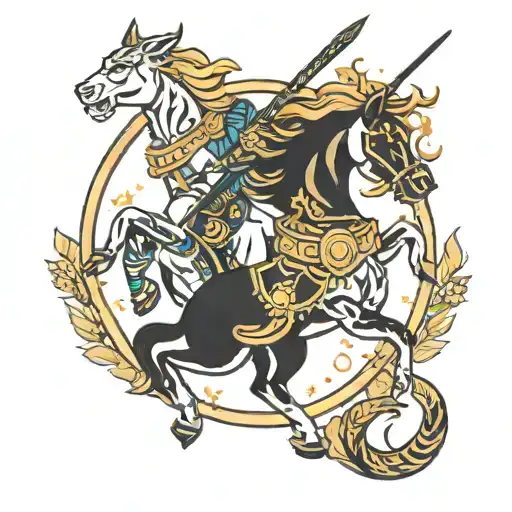 Leo and sagittarius zodiac sign tattoo design idea