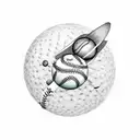 baseball solar system tattoo design idea