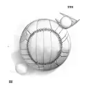 baseball solar system tattoo design idea